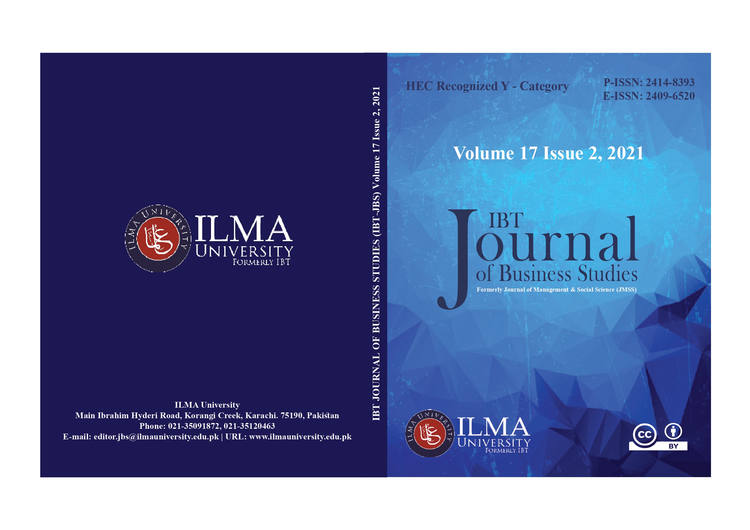 					View Vol. 17 No. 2 (2021): IBT- JOURNAL OF BUSINESS STUDIES (JBS)
				